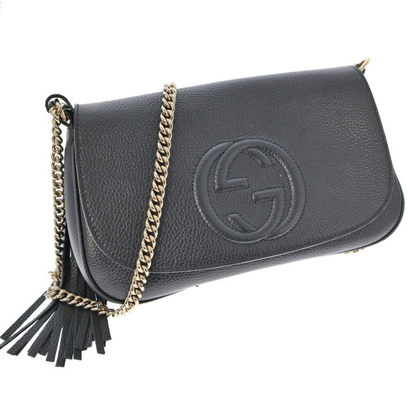 Gucci Handbags - GUCCI Chain Shoulder Bag Soho Leather Black Fringe Tassel